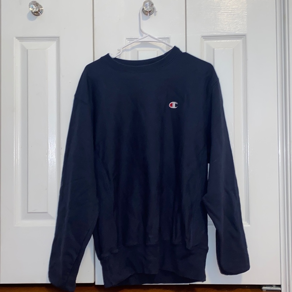 mens navy champion crewneck